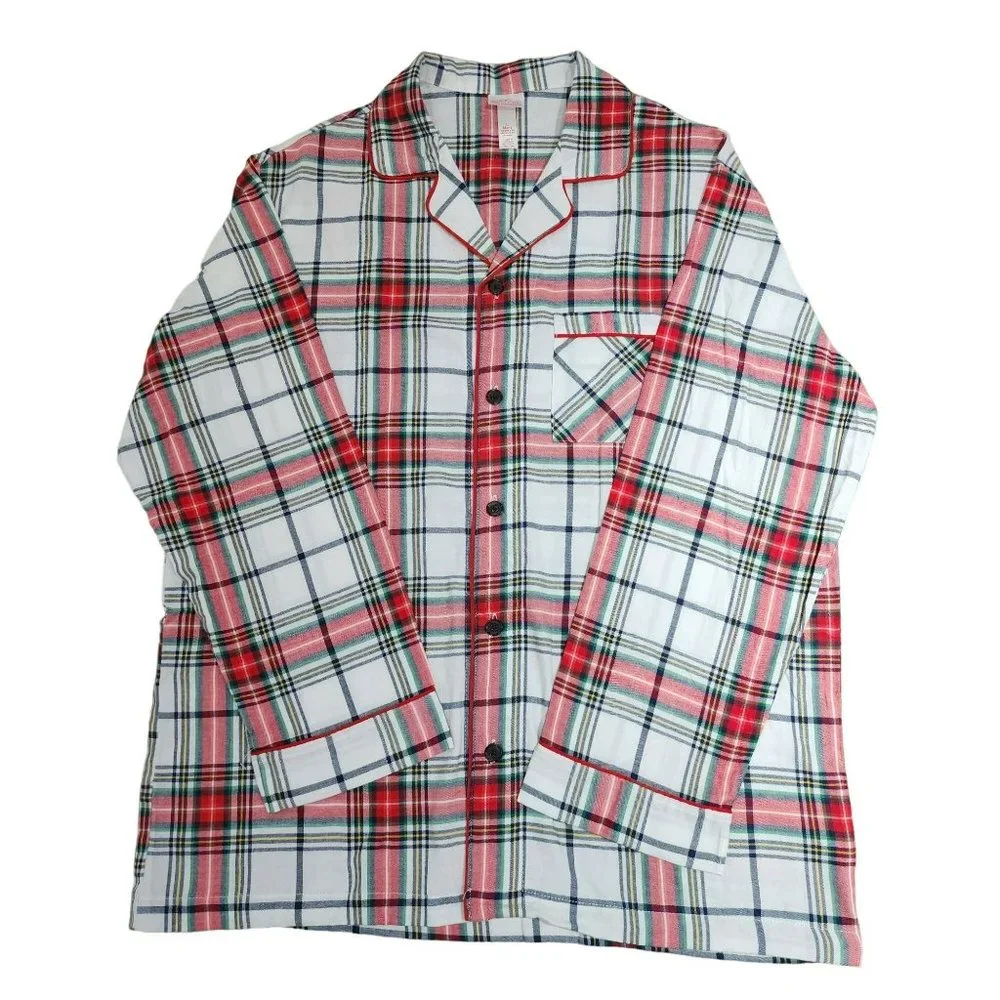 Size XXL Mens Winter Plaid‎ Cotton Flannel Pajama Set Long Sleeve